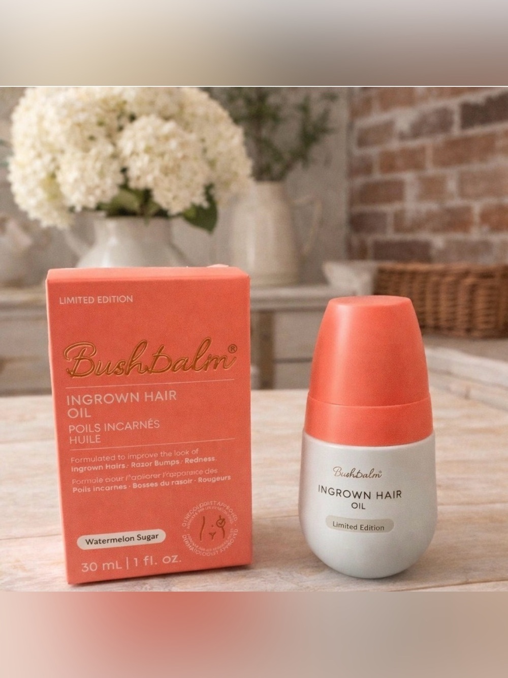 NIB Bushbalm Watermelon Sugar Ingrown Hair Oil Limited Edition 30ml